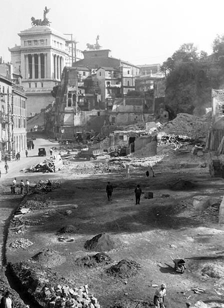 Fotografie dei grandi lavori a Roma sotto Mussolini