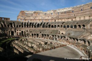 The interior of the Colosseum with the arena and the stands