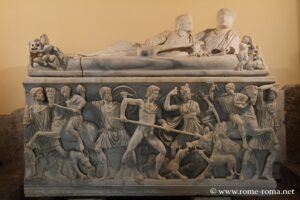 Sarcophage où Méléagre tuant le taureau, musées du Capitole