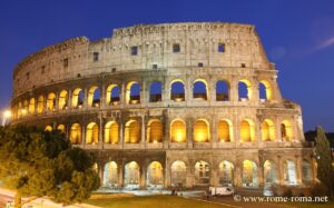 The Colosseum in the evening in Rome