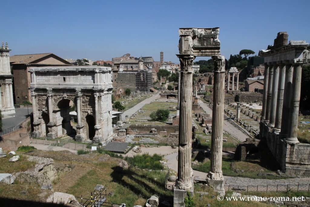 Vue sur le Forum romain depuis le Tabularium, Musées du Capitole